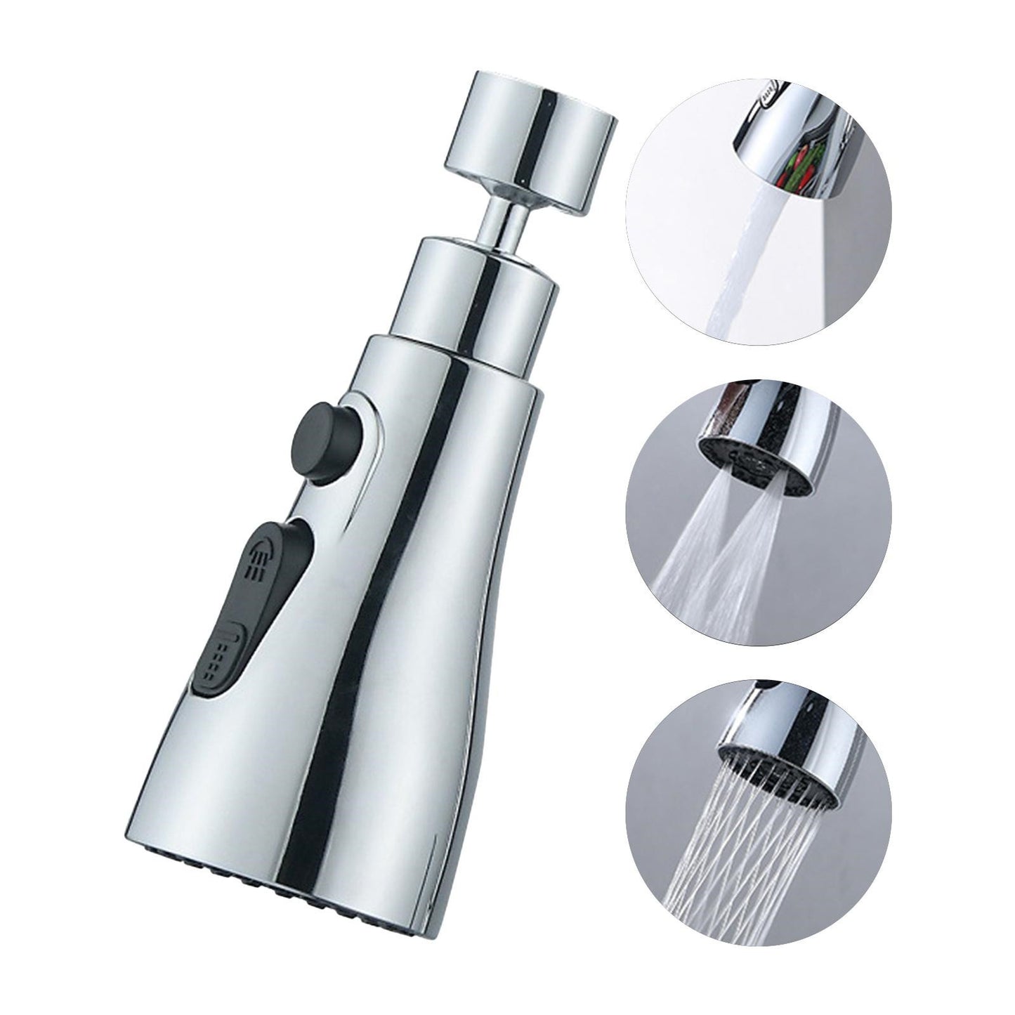 Universal Pressurized Faucet Sprayer Anti-splash 360 Degree Rotating Water Tap Three Stall Water Saving Faucet Nozzle Adapter