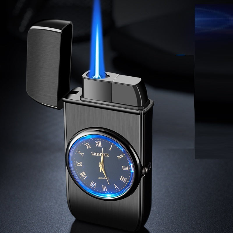 Personalized Creative Multifunctional Electronic Watch Cigarette Lighter-in-one Body Multi-purpose LED Flashing Lamp Gift Lighter